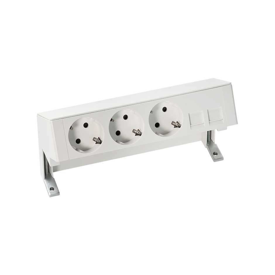 Bureau opbouwunit 3 wcd, 2 RJ45, zwart - Afbeelding 2