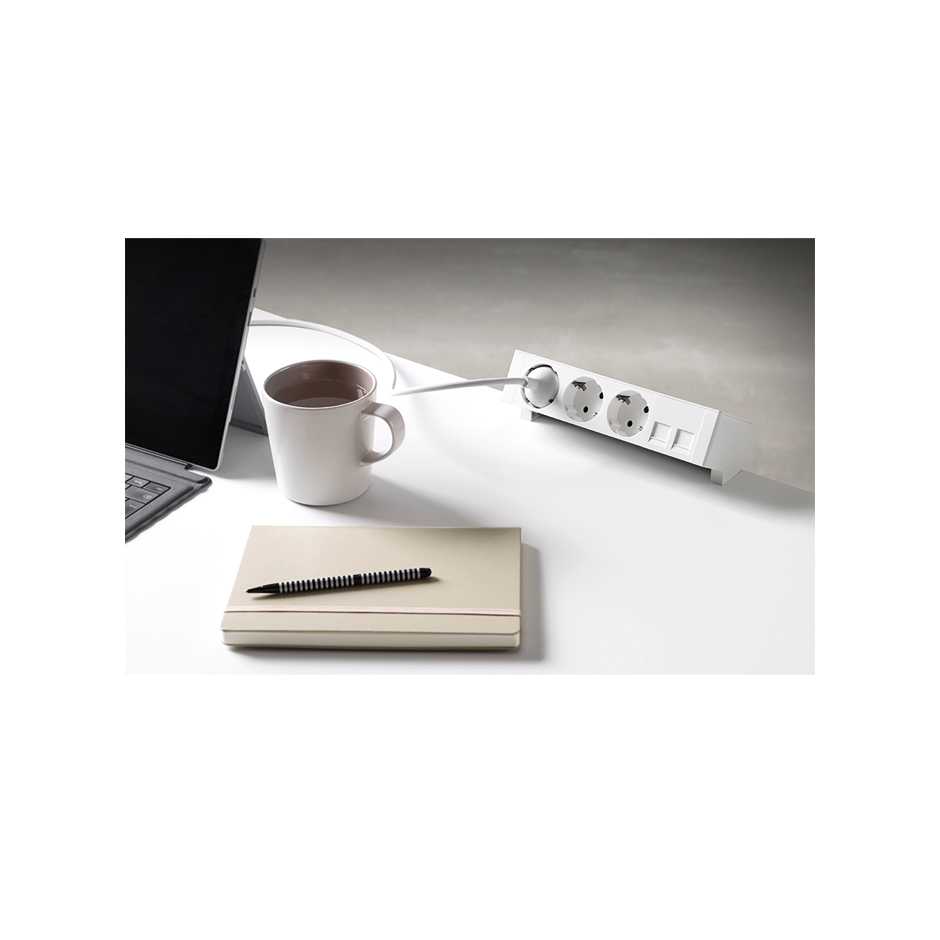 Bureau opbouwunit 3 wcd, 2 RJ45, wit - Afbeelding 3