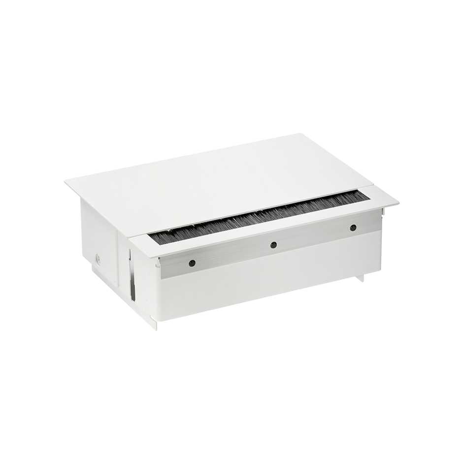 Bureau inbouwunit 4 wcd, met borstel, wit