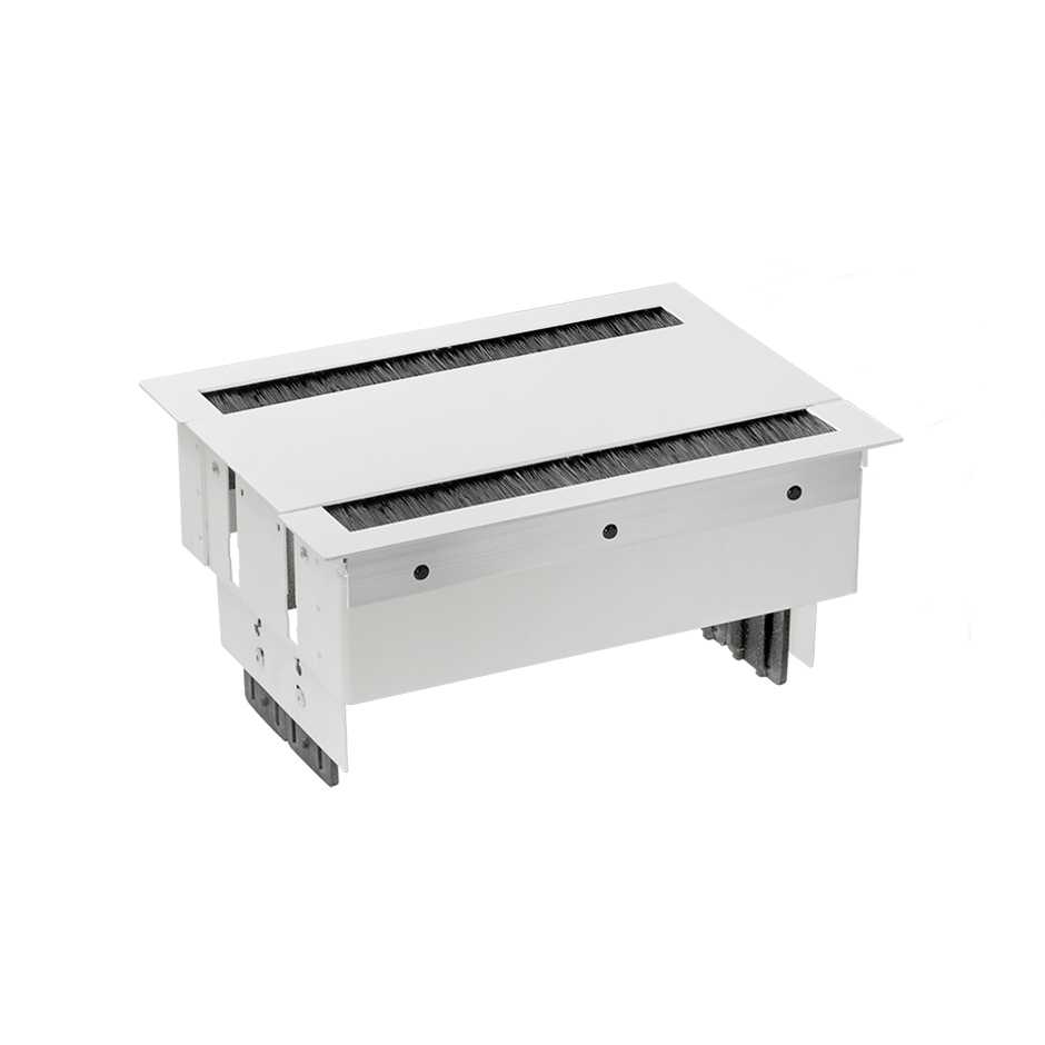 Bureau inbouwunit 8 wcd, met borstel, wit