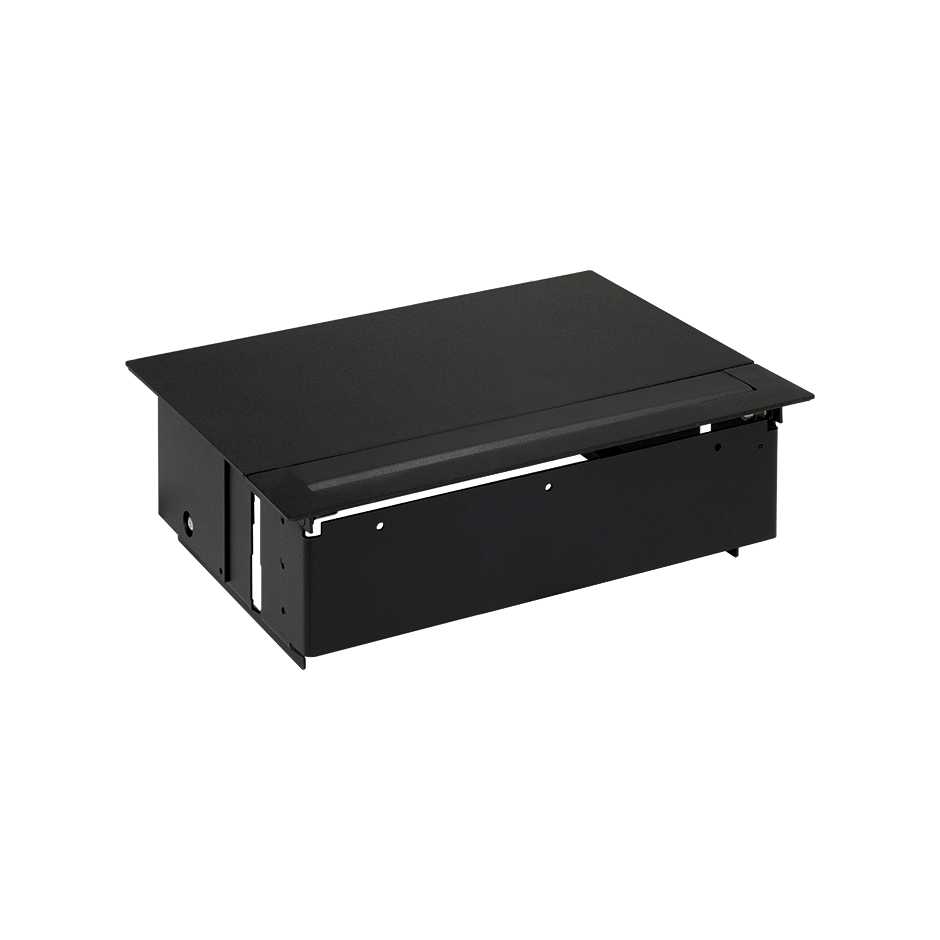 Bureau inbouwunit 4 wcd, met metalen klepje, zwart