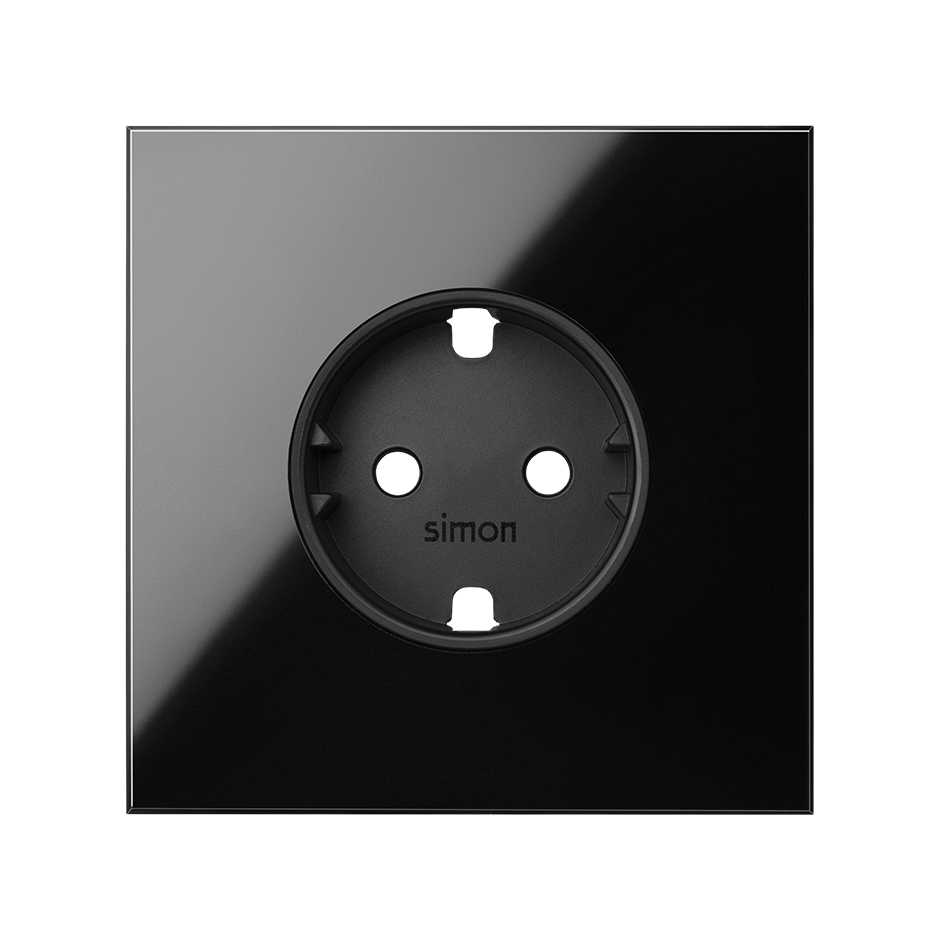 Wandcontactdoos Simon 100, zwart