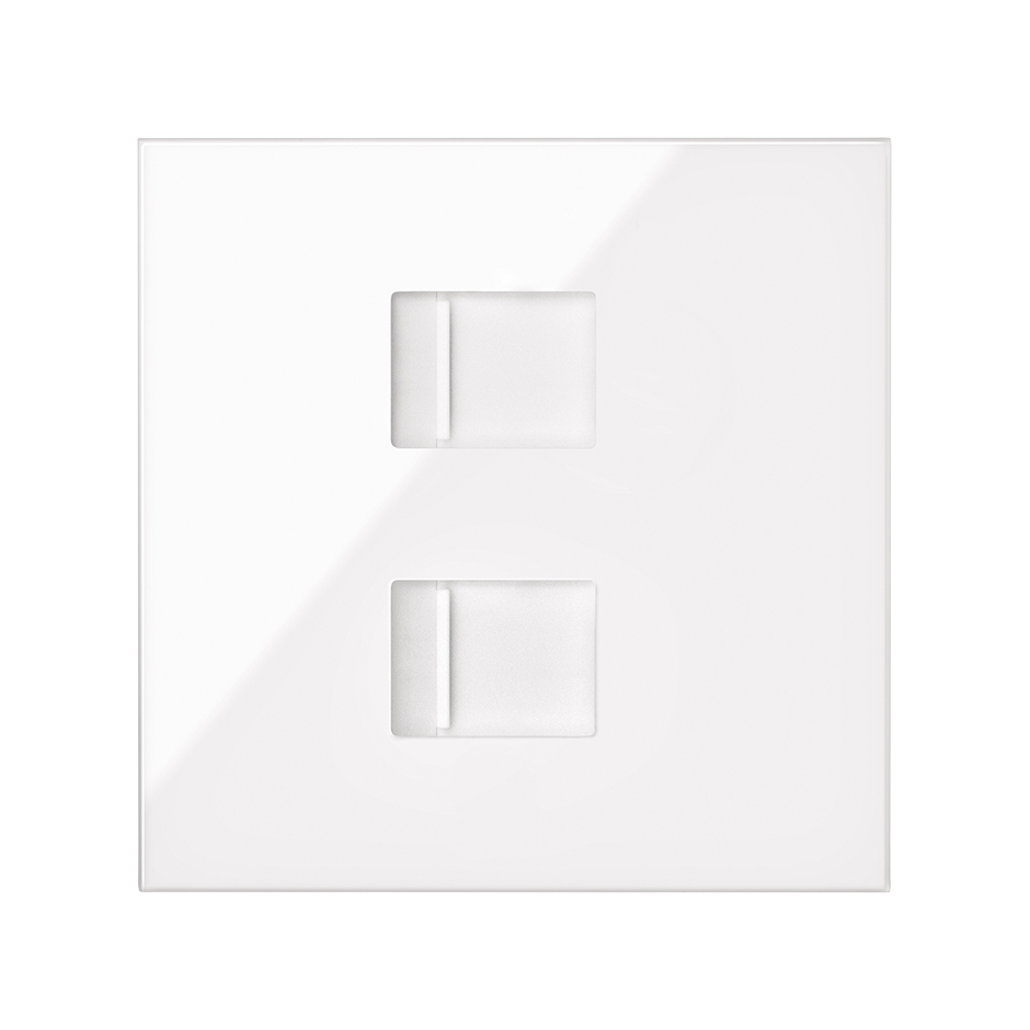 2 RJ45 aansluitingen, Simon 100, wit