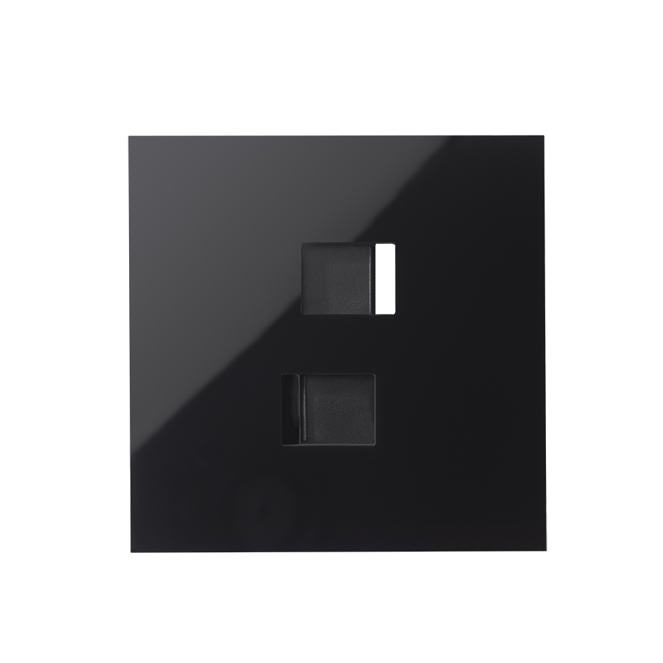 2 RJ45 aansluitingen, Simon 100, zwart