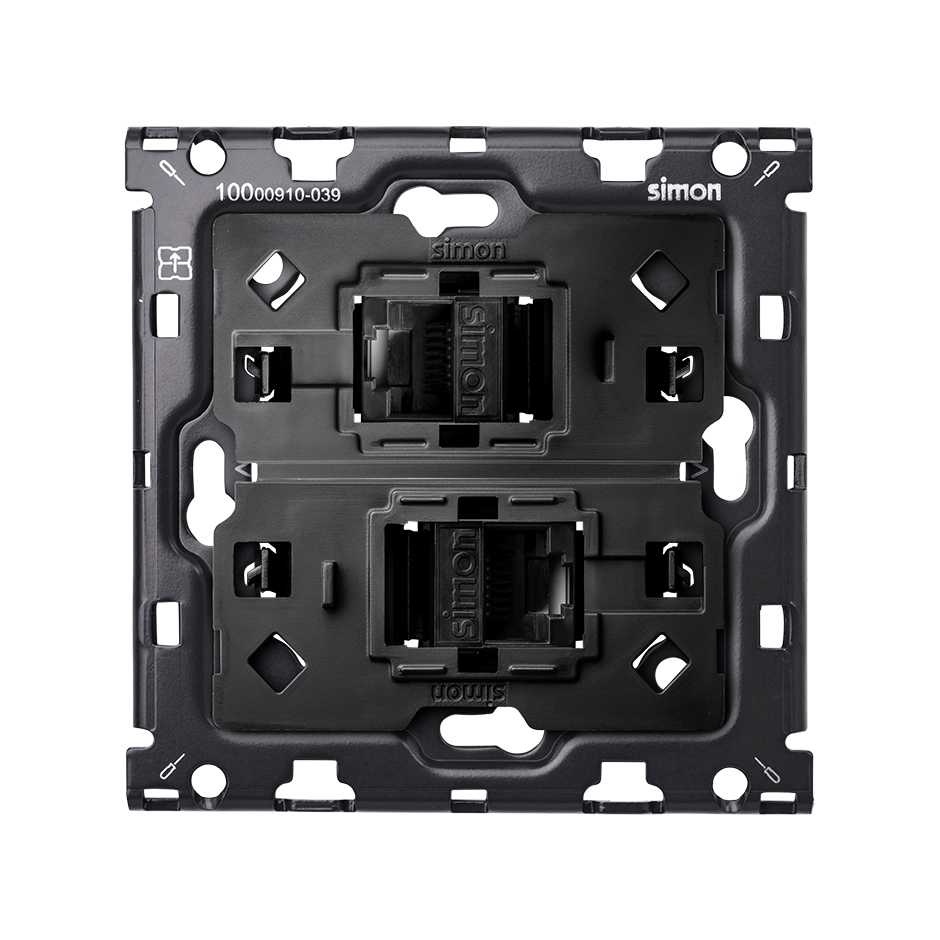 2 RJ45 aansluitingen, Simon 100, wit - Afbeelding 2