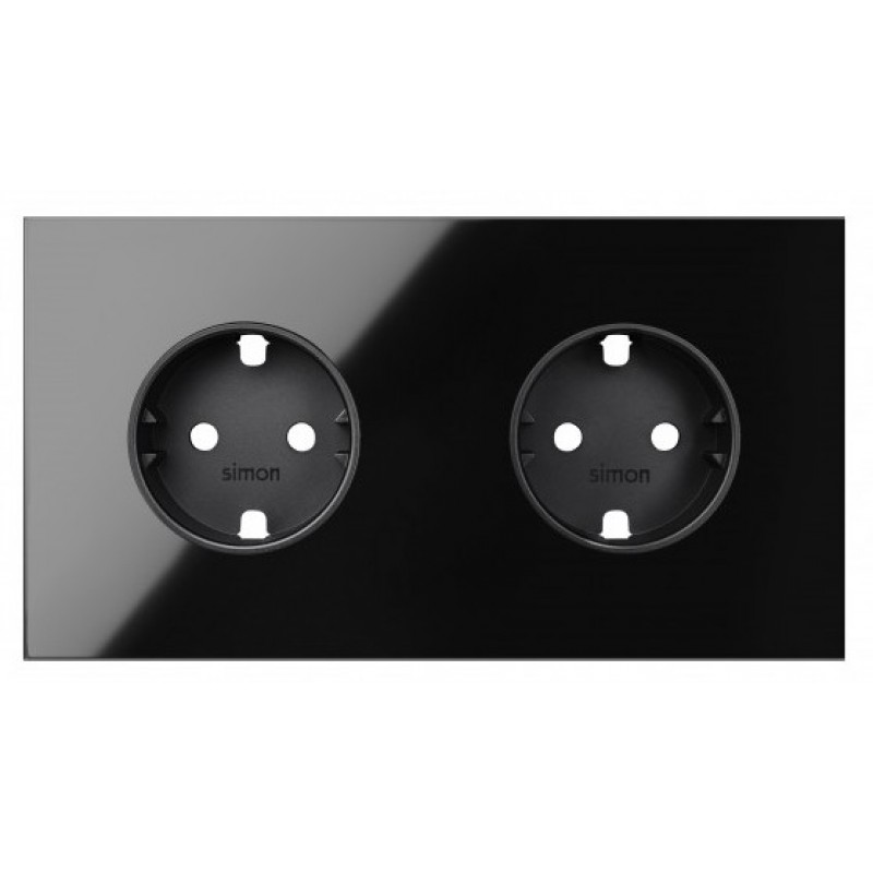 2 Wandcontactdozen Simon 100, zwart